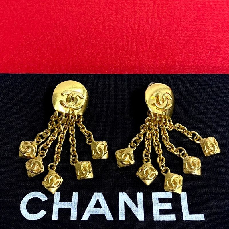 Chanel Vintage 96 P Coco Mark Motif GP Earrings Ear Cuff