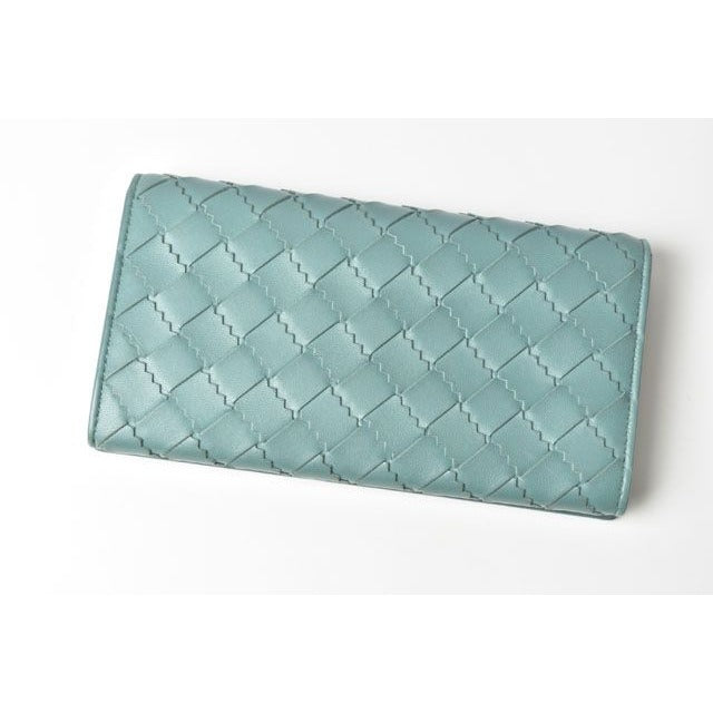 Bottega Veneta Long Wallet Flap Intrecciato Light Blue — view 6