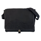 Prada Tessuto Black Silver Nylon Shoulder Bag