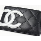 Chanel Card Case Pass Cambon Line Calf Black And Silver C0790 — view 3