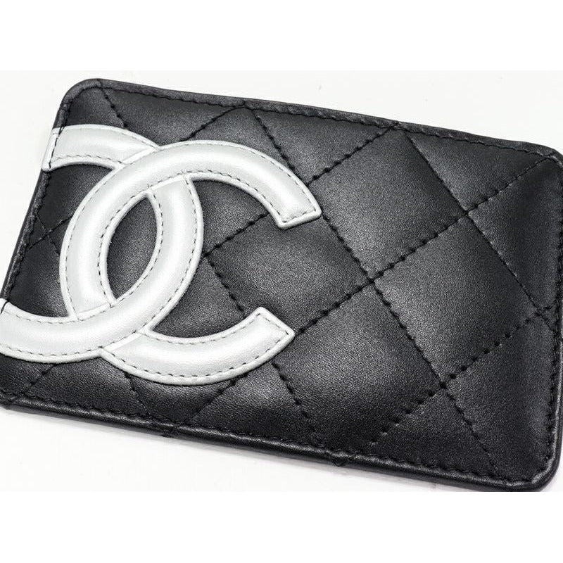Chanel Card Case Pass Cambon Line Calf Black And Silver C0790 — view 3