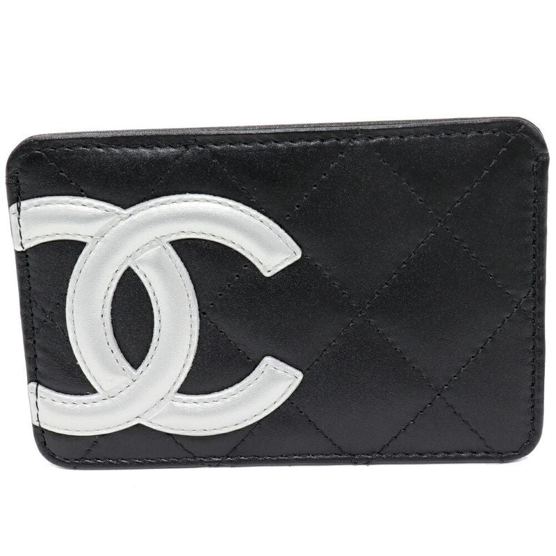 Chanel Card Case Pass Cambon Line Calf Black And Silver C0790 — view 4