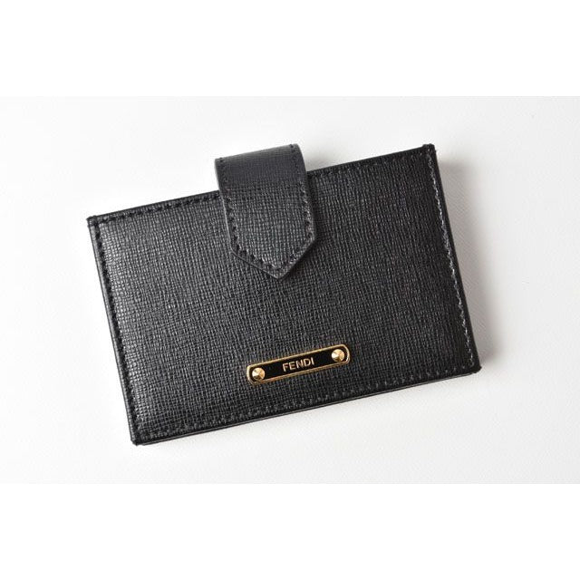 Fendi Card Case Business Holder Leather Black — view 9