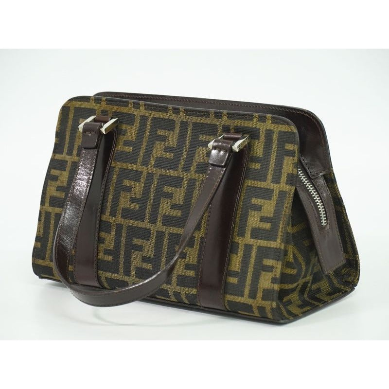 Fendi Zucca Handbag Canvas Brown Bag — view 2
