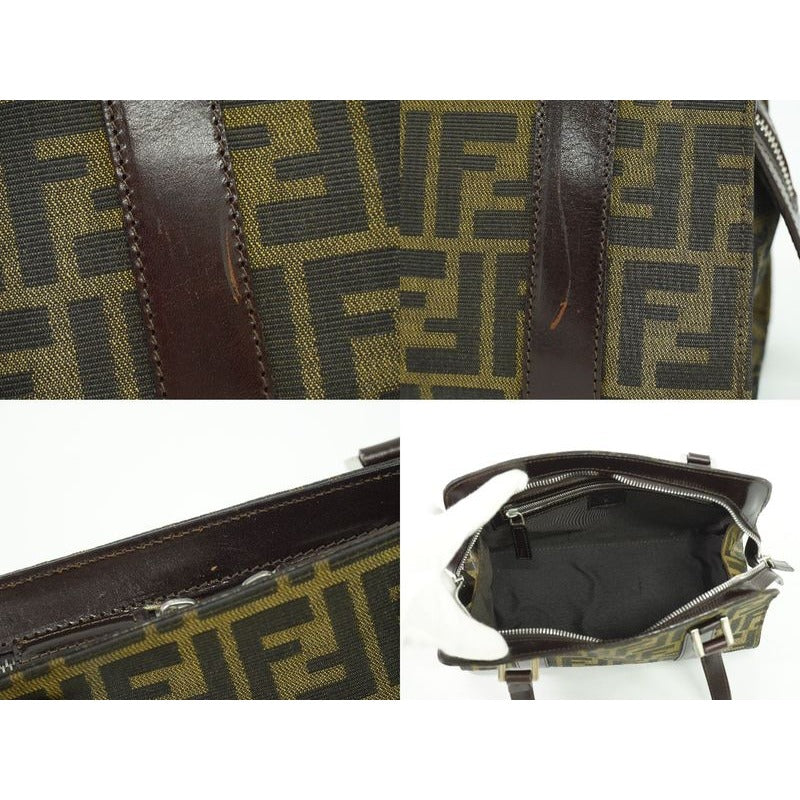 Fendi Zucca Handbag Canvas Brown Bag — view 8