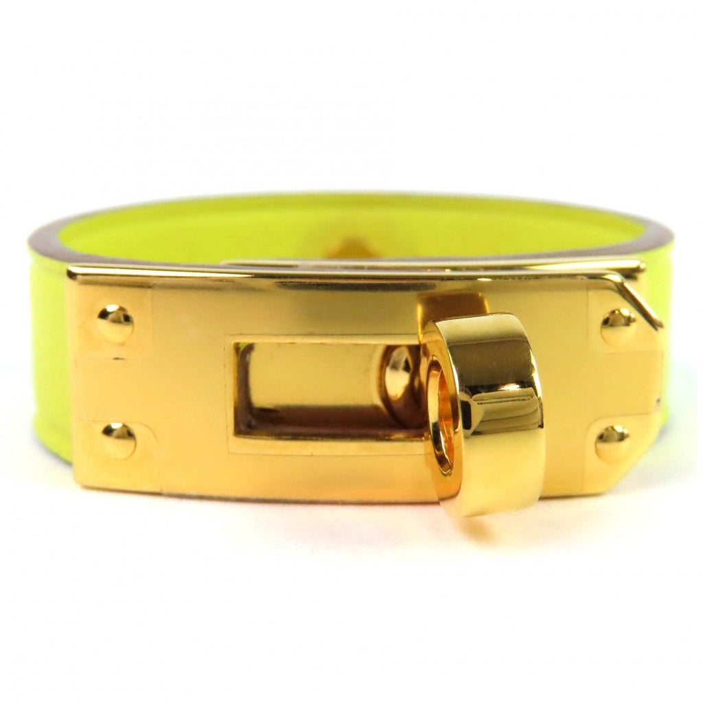 Hermes Kelly Leather Glove Holder Yellow Gold Gloves — view 2