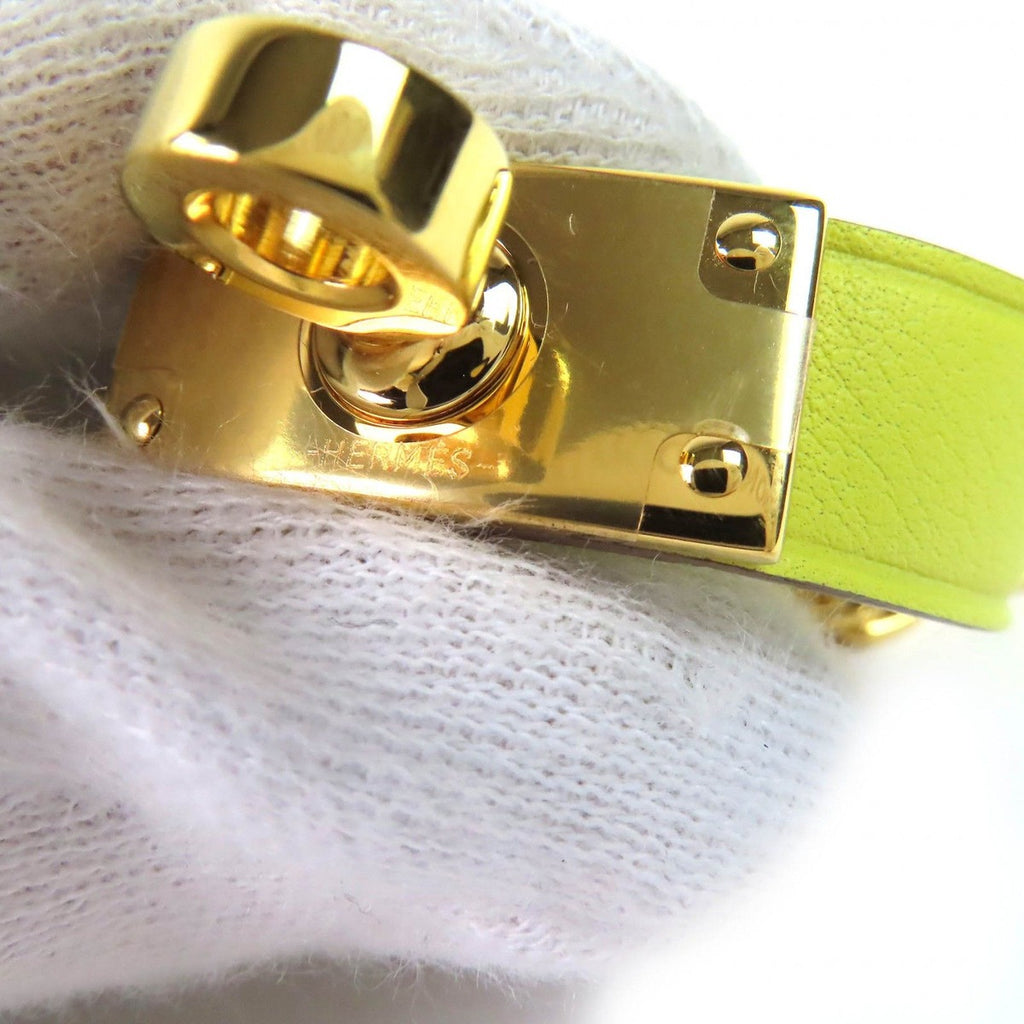 Hermes Kelly Leather Glove Holder Yellow Gold Gloves — view 9