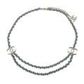 Chanel Belt CC Logo Chain Denim Blue Gold