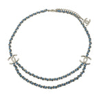 Chanel Belt CC Logo Chain Denim Blue Gold