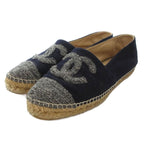 Chanel Coco Marc Espadrilles Slip-on Shoes Melton Navy JS GY18