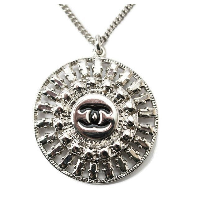 Chanel Chain Circle Motif Coco Mark CC Silver