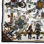 Hermes Scarf 100% Silk Carre 90 Kachinas Ethnic Multicolor Box — view 5