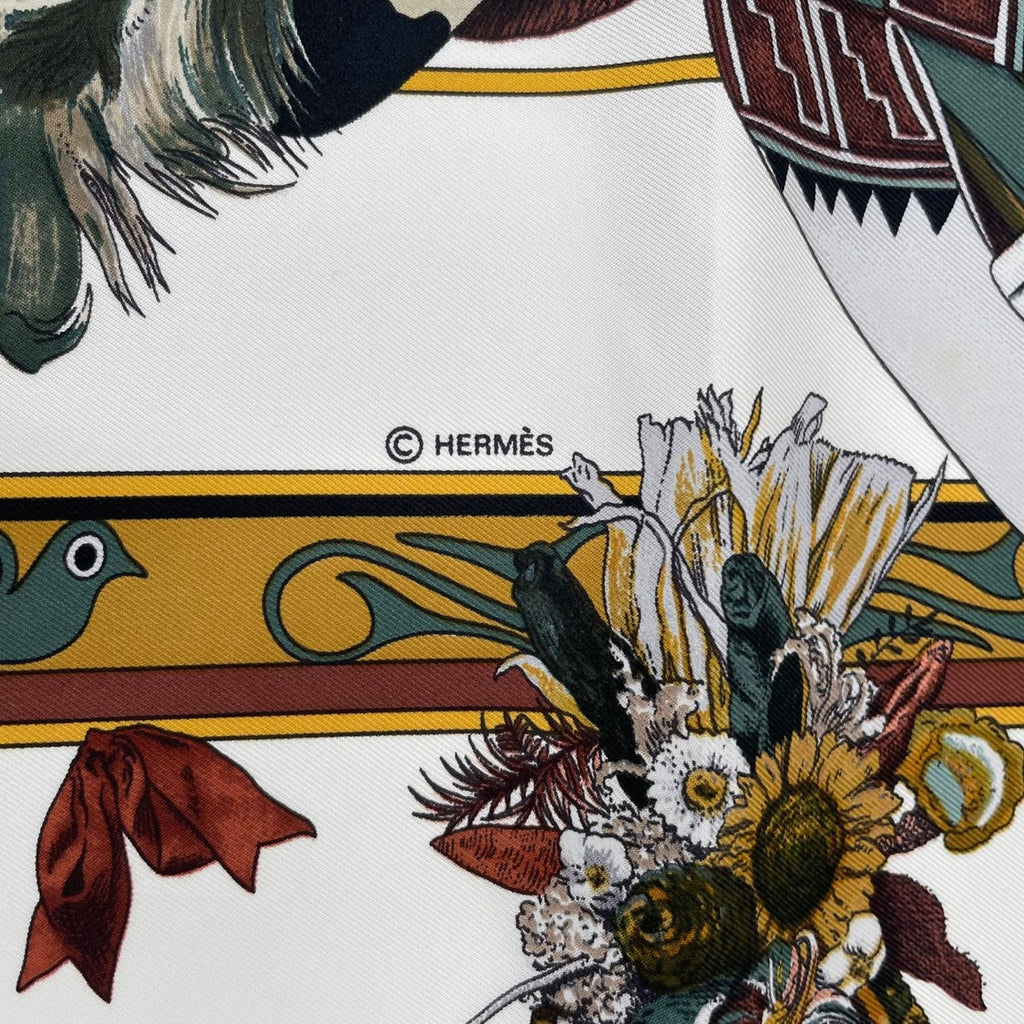 Hermes Scarf 100% Silk Carre 90 Kachinas Ethnic Multicolor Box — view 9