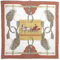 Hermes Carre 70 Flying Carrick a Pompe White Brown Red Scarf