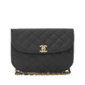 Chanel Quilted Paris Limited Chain Shoulder Satin Black With Gold And Silver
