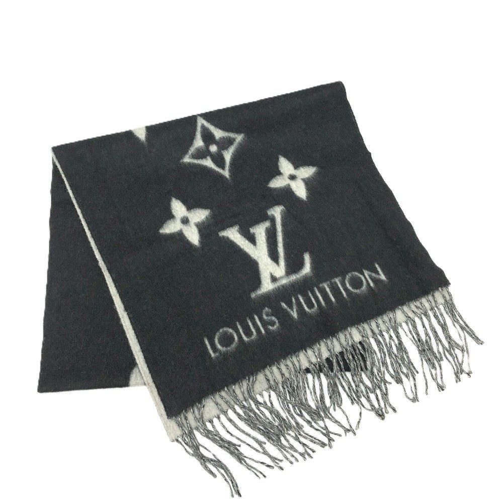 Louis Vuitton Scarf Monogram Reykjavik Cashmere Black