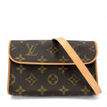 Louis Vuitton Waist Bag Monogram Pochette Florentine Pouch S Brown Gold