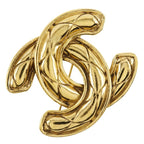 Chanel Coco Mark Quilted Gold Plated 32.4 g Brooch — view 2