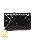 Chanel Chain Wallet Shoulder Bag Crossbody Single Flap Silver Quilted Enamel