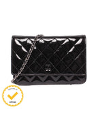 Chanel Chain Wallet Shoulder Bag Crossbody Single Flap Silver Quilted Enamel