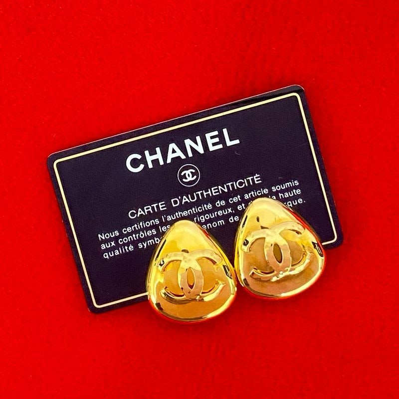 Chanel Vintage Coco Mark GP Earrings Ear Cuff Accessory Gold 93P — view 2