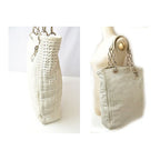 Christian Dior Tote Bag A4 Lady Intrecciato White Silver — view 3