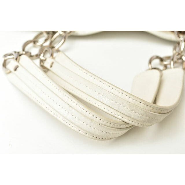 Christian Dior Tote Bag A4 Lady Intrecciato White Silver — view 7