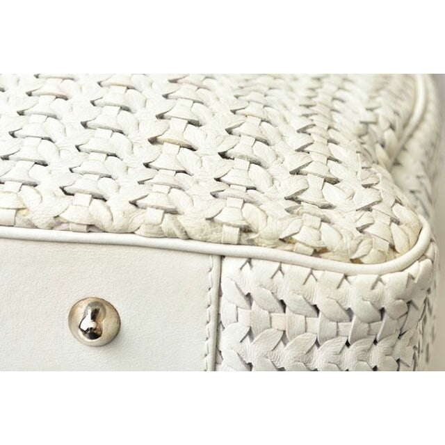 Christian Dior Tote Bag A4 Lady Intrecciato White Silver — view 8