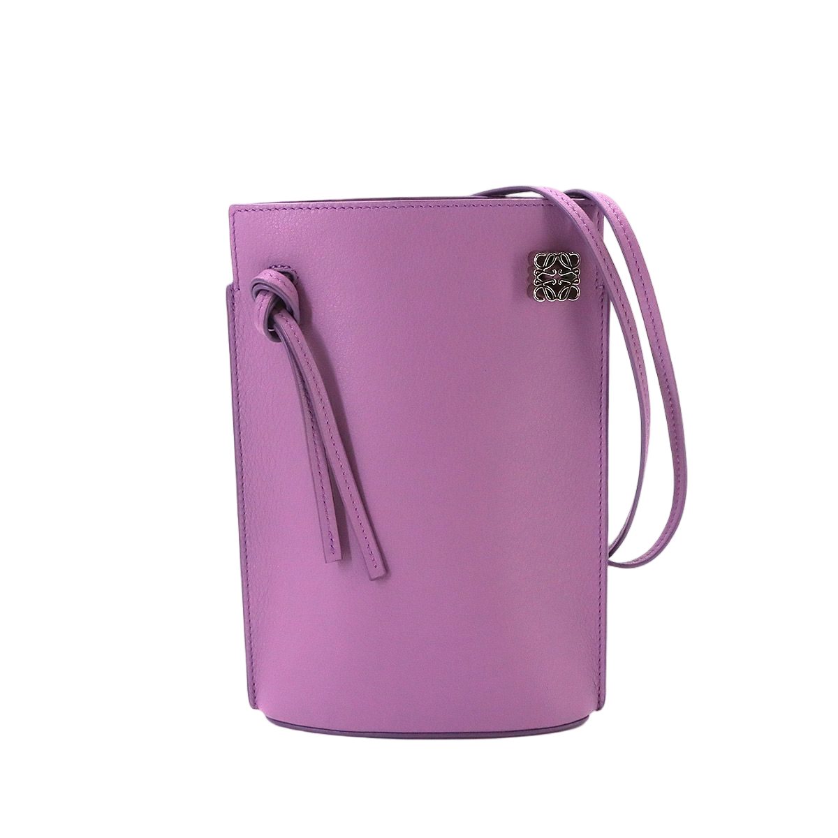 Loewe Dice Pocket Shoulder Bag Leather Purple Silver