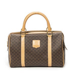 Celine Small Boston Brown Macadam Canvas Shoulder Bag