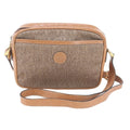 Gucci GG Logo Jacquard Leather Shoulder Bag Crossbody Hand Brown