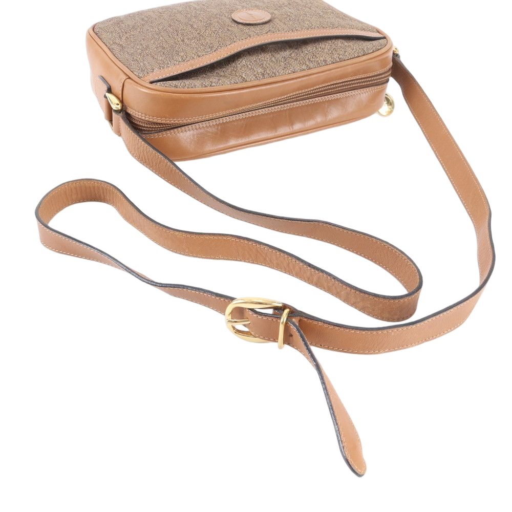 Gucci GG Logo Jacquard Leather Shoulder Bag Crossbody Hand Brown — view 2