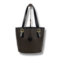 Celine Bucket Shape Tote Bag Black Macadam Pattern Leather