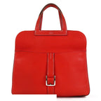 Hermes Halzan 31 Rouge Casaque Silver Taurillon Clemence 2-Way Shoulder Bag — view 4