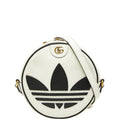 Gucci Adidas GG Marmont Crossbody Bag White Black Leather
