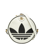 Gucci Adidas GG Marmont Crossbody Bag White Black Leather