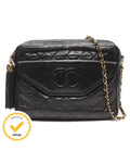 Chanel Chain Shoulder Bag Crossbody Lambskin Gold Quilted