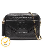 Chanel Chain Shoulder Bag Crossbody Lambskin Gold Quilted
