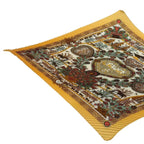 Hermes Scarf Pleated Silk Decoupages Paper Cutting Yellow — view 2