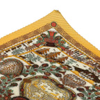 Hermes Scarf Pleated Silk Decoupages Paper Cutting Yellow — view 4