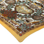 Hermes Scarf Pleated Silk Decoupages Paper Cutting Yellow — view 5