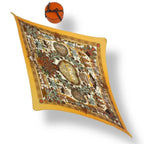 Hermes Scarf Pleated Silk Decoupages Paper Cutting Yellow