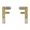 Fendi Earrings Fast Logo Brass Crystal 8 Ah713 Gold Accessories
