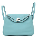 Hermes 2-Way Bag Lindy 26 Taurillon Clemence Blue Sun Seal Silver Light Handbag