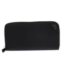 Prada Soft Calf Triangle 2 Ml317 Leather Black 0781 Long Wallet