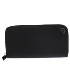 Prada Soft Calf Triangle 2 Ml317 Leather Black 0781 Long Wallet