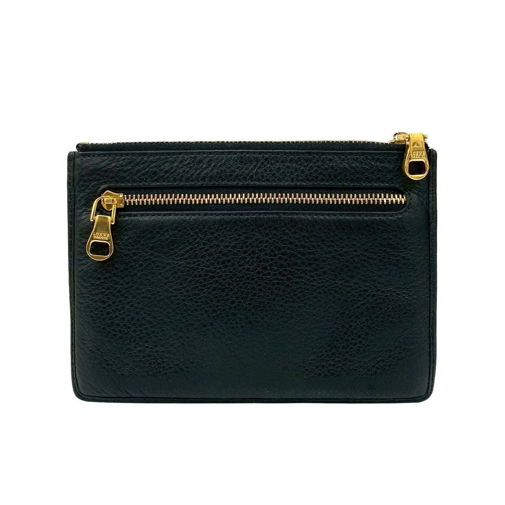 Loewe Gold Logo Hardware Leather Zipper Pouch — view 2