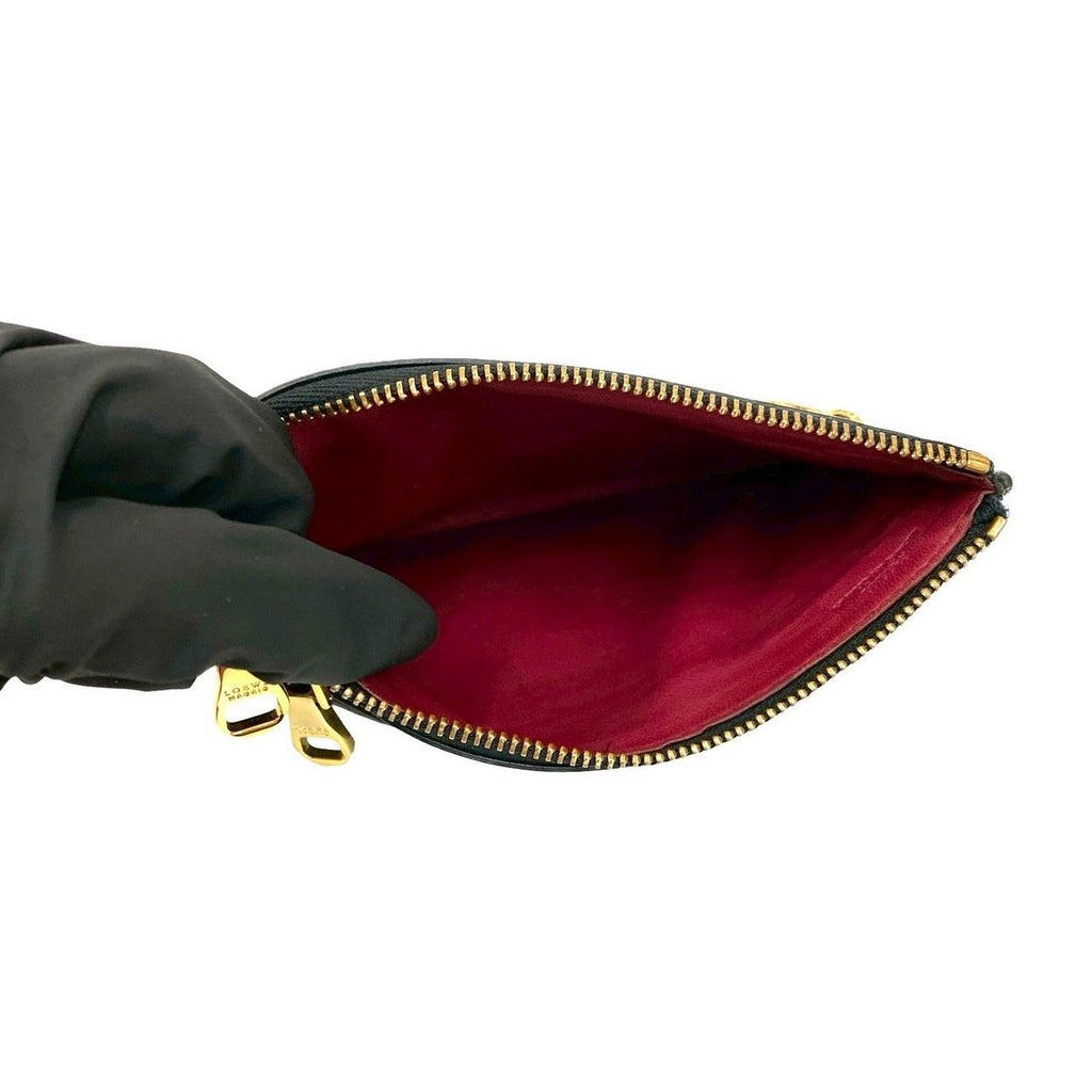 Loewe Gold Logo Hardware Leather Zipper Pouch — view 7