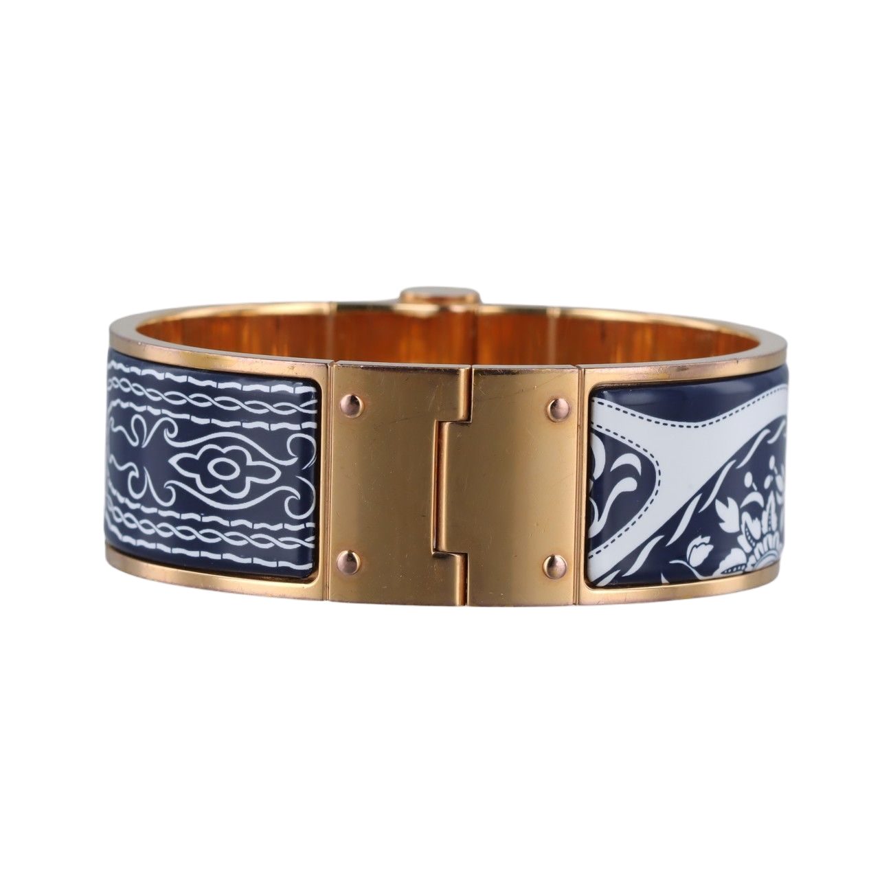 Hermes Charnier Blue Gold Bracelet — view 2