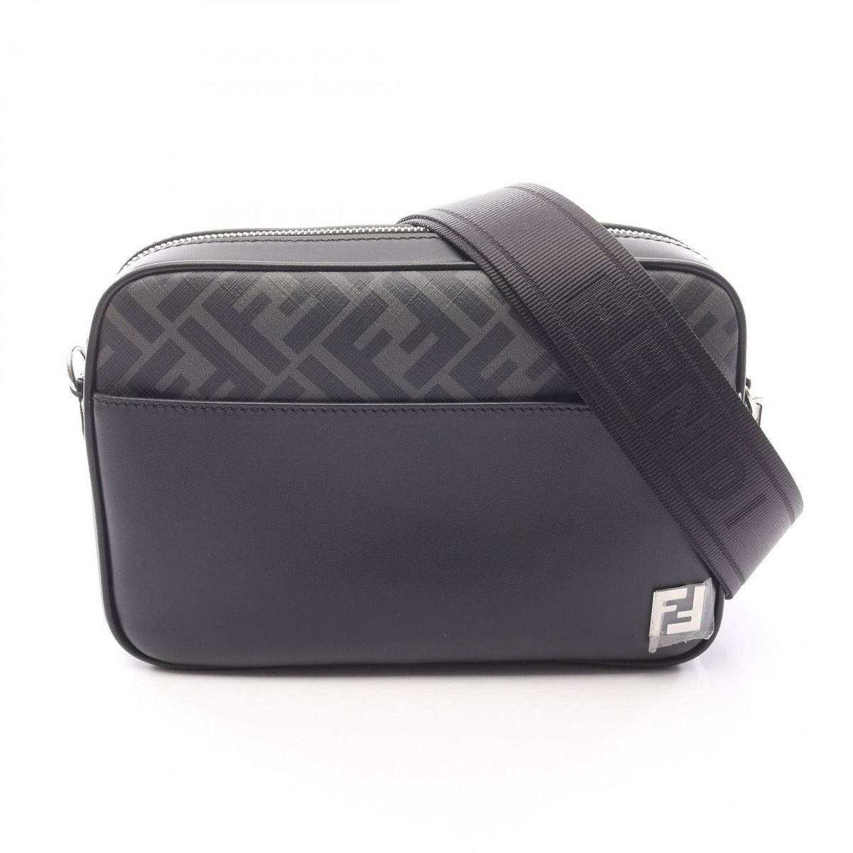 Fendi Shoulder Bag Square FF Camera Case Zucca 7 M0286 ajf 0 F0 gxn Black Coated